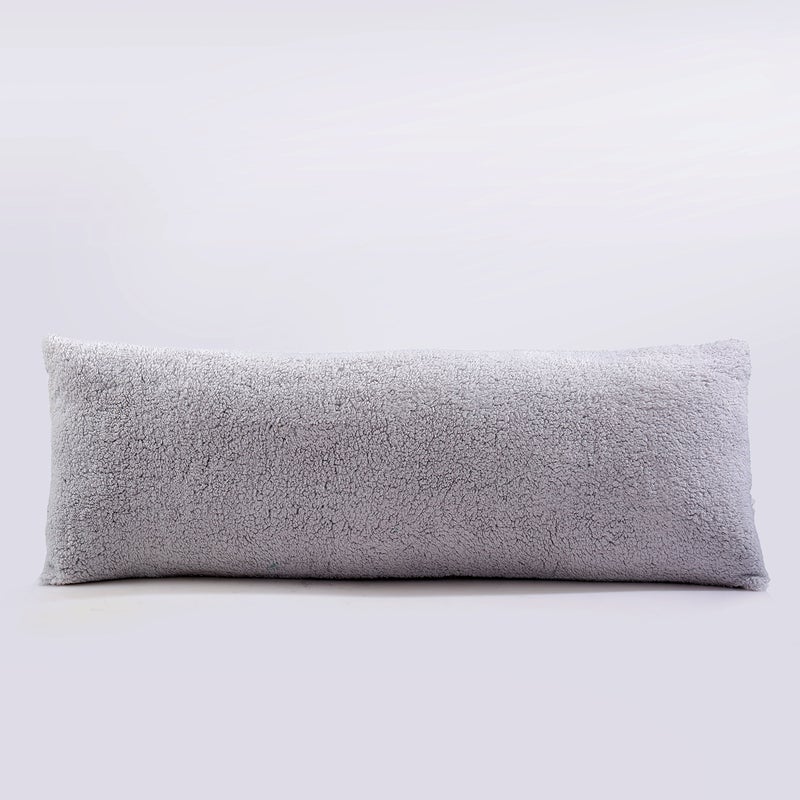 Reafort Ultra Soft Sherpa Body Pillow Cover/Case with Zipper Closure 21"x54" (21"x54" Body Pillow Cover, Silver Grey) - Image 2
